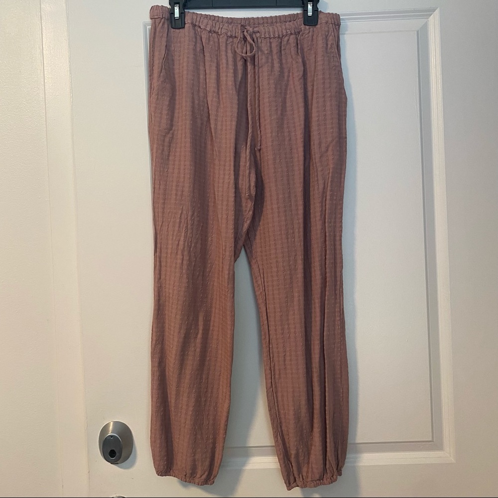 Pink Textured Pants
